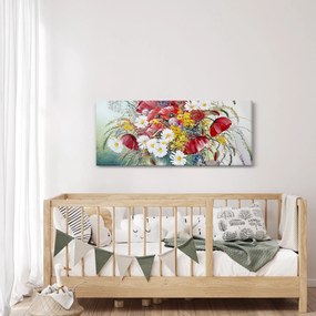 Obraz vázy s divokými kvetmi (120x50 cm)