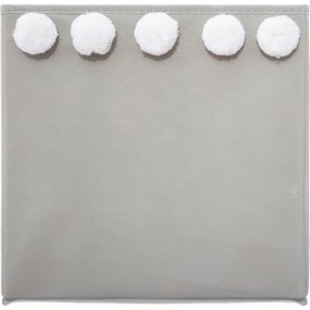 Úložný box Pompoms, 29x29x29 cm, sivá