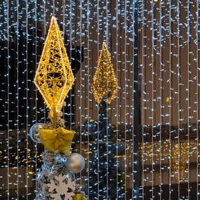 DECOLED Svetelný záves LED, 1x3 m, ľadovo biely, 300 diód, IP67