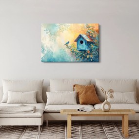Obraz - Vtáčia búdka, akvarel (90x60 cm)