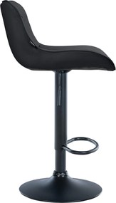 Barová stolička Vonore - koženka, čierny rám - Čierna