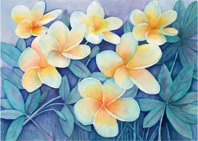 Sklenený obraz - Tropické kríky (70x50 cm)