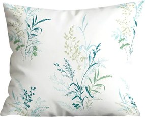 Mikroflanelová obliečka na vankúš VERDELLE 40x50 cm, bielo-zelený