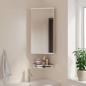 Rohová kúpeľňová zrkadlová skrinka biela 30x24x60 cm 357977