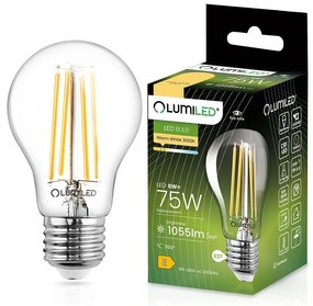 Žiarovka LED A60 FIL CL 8W E27 1055LM 3000K