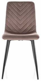 Jedálenská stolička Freville Velvet, hnedá