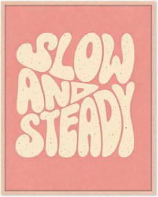 Ručne vyrobená nástenná dekorácia v ráme Slow & Steady