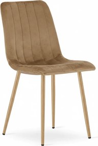 AKCIA Hnedá zamatová stolička LAVA ALMOND BROWN II. akosť