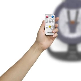 Lionelo - Detské hojdacie kresielko s melódiou RALF 4xAA Sivá/Biela + diaľkové ovládanie