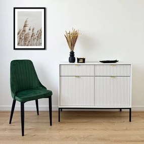 Jedálenská stolička LORIENT zamatová, tmavozelená