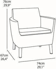 KETER SALEMO Set záhradný, grafit/sivá 17206003