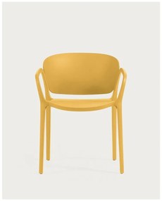 Žltá plastová záhradná stolička Ania – Kave Home