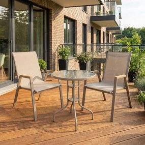 Dekorstudio Okrúhly stôl na balkón ISLAND 60cm - béžový