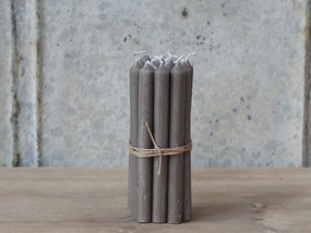 Taupe úzka sviečka Taper linen - Ø 1,2 * 13cm / 2.5h