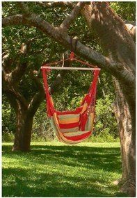 Červené závesné záhradné kreslo ADDU Tobago