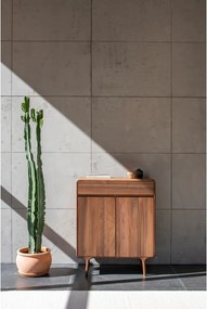 Hnedá komoda z orechového dreva 90x110x45 cm Fawn – Gazzda