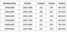 Mexen Velar L Duo, posuvné sprchové dvere do otvoru 170 cm, 8mm číre sklo, brúsený grafit, 871-170-003-02-95