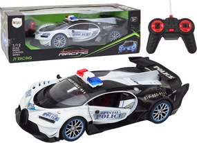 LEAN Toys Diaľkovo ovládané policajné RC auto v mierke 1:12, biele