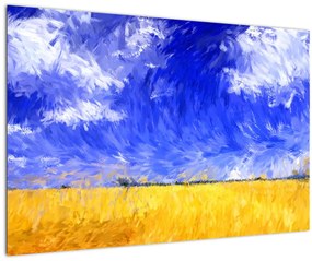 Obraz - Olejomaľba, Zlaté pole (90x60 cm)