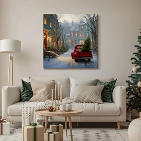 Obraz vianočná atmosféra v zasneženej ulici