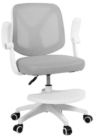 Detská otočná stolička Neoseat JUNI 010 s podnožou — látka, sivá