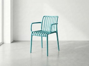 Plastová stolička TREGO s opierkami, modrá