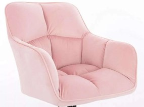 LuxuryForm DESIGN Kreslo AMALFI VELUR na striebornej podstave s kolieskami - ružové