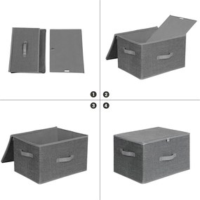Dekorstudio Sada skladacích organizérov do kúpeľne RYZB03G 3x 40x30x25 cm – sivá