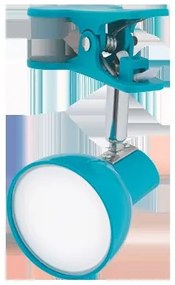 NIPEKO Stolná flexibilná LED lampa s klipom, 5W, teplá biela, 14cm, modrá