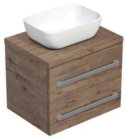 Kúpeľňová skrinka s doskou SAT Cube Way 60x53x46 cm dub Wellington matný CUBE461603DW45, 1 ks