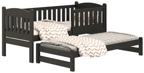Detská posteľ Alvins s prístelkou - 90x180 cm - čierna