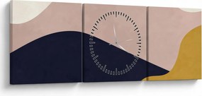 Obraz - Akvarelové hory N⁰2 (s hodinami) (90x30 cm)