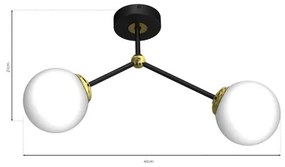 Prisadený luster JOY 2xE14/40W/230V čierna/zlatá