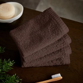Hnedé rýchloschnúce bavlnené uteráky v súprave 4 ks 30x30 cm Quick Dry – Catherine Lansfield
