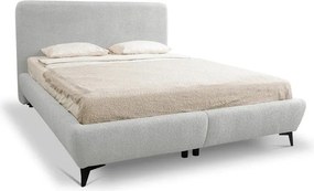 Svetlosivá čalúnená dvojlôžková posteľ s úložným priestorom s roštom 180x200 cm Makapu – Makamii