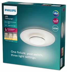 Philips 8720169195271 stropné LED svietidlo Garnet, čierna, 1x 40 W 4200lm 2700K IP20