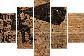 Obraz - Muž na bicykli v Banksyho štýle (150x105 cm)