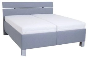 Čalúnená posteľ s úložným priestorom, bez matraca, ALIS 160x200 cm, svetlosivá