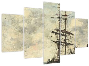 Obraz - Eugène Boudin, Ship on the Touques, reprodukcia (150x105 cm)