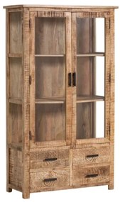 furniture-nabytek.cz - Masívna vitrína z mangového dreva, lakovaná, hnedá – 100×42×180 cm
