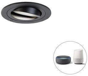 Inteligentné zabudované bodové svetlo čierne vrátane Wifi GU10 - Rondoo