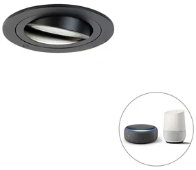 Inteligentné zabudované bodové svetlo čierne vrátane Wifi GU10 - Rondoo