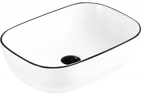Mexen RITA umývadlo, 45x32 cm, biela/čierny okraj, 21084507