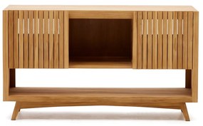 Nízka skrinka pod umývadlo z teakového dreva v prírodnej farbe 140x80 cm Kuveni – Kave Home