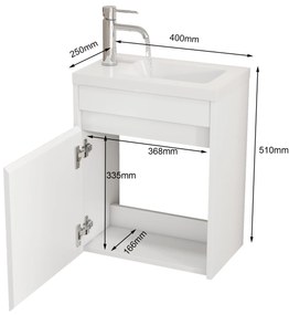 Nástenná skrinka s umývadlom Houseland Mavon 40 cm biela