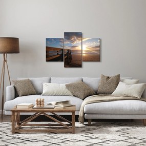Obraz móla, pláže a more (90x60 cm)