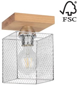 Spot-Light 8175174 - Stropné svietidlo NORMAN WOOD 1xE27/25W/230V matný dub 8175174