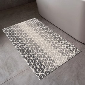 Kúpeľňová penová rohož / predložka PRO-097 Sivé geometrické tvary - metráž šírka 65 cm