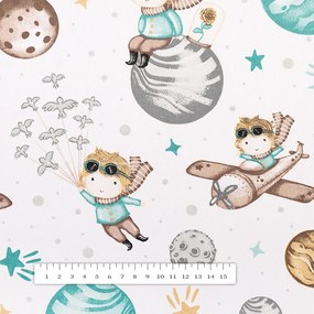 Biante Detský bavlnený behúň na stôl Sandra SA-561 Malý princ na bielom 35x140 cm