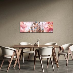 Obraz - Rozprávkový zámok (s hodinami) (90x30 cm)